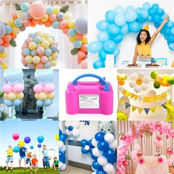 Electric Balloon Pump Dual Nozzle 600W Air Inflator for Party Decorations - Picture 6 of 7